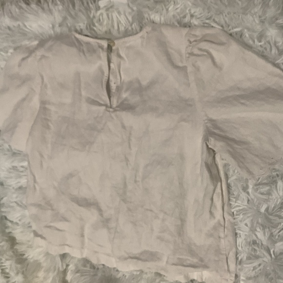 Ann Taylor Loft Linen/Viscose White Eyelet Top - Picture 5 of 6